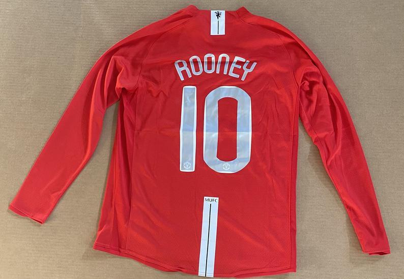 Rooney 10 Heimtrikot Man United 07/08 mit Champions-League Patch