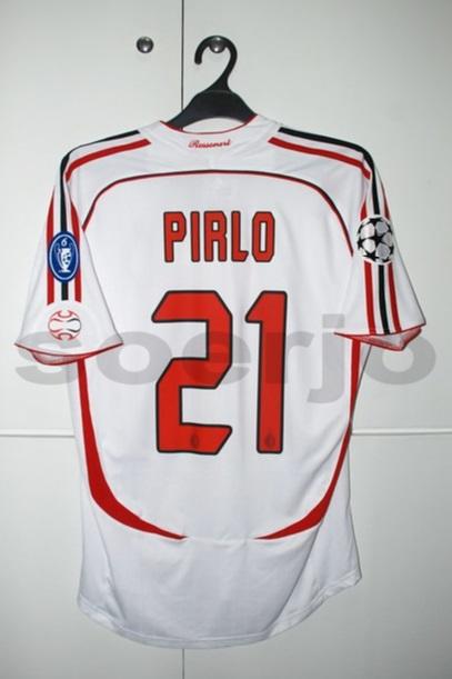 Pirlo #21 Weißes Trikot – 2007 Champions League Kurzarm