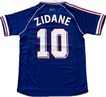 Frankreich 1998 Zinedine Zidane Auswärtstrikot – Kurzarm – Weltmeisterschafts-Version