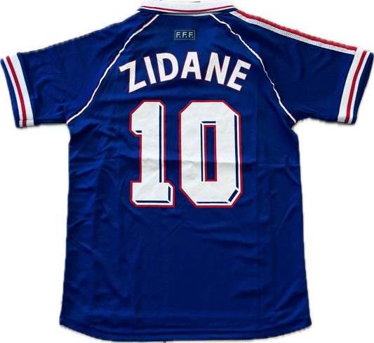 Frankreich 1998 Zinedine Zidane Auswärtstrikot – Kurzarm – Weltmeisterschafts-Version
