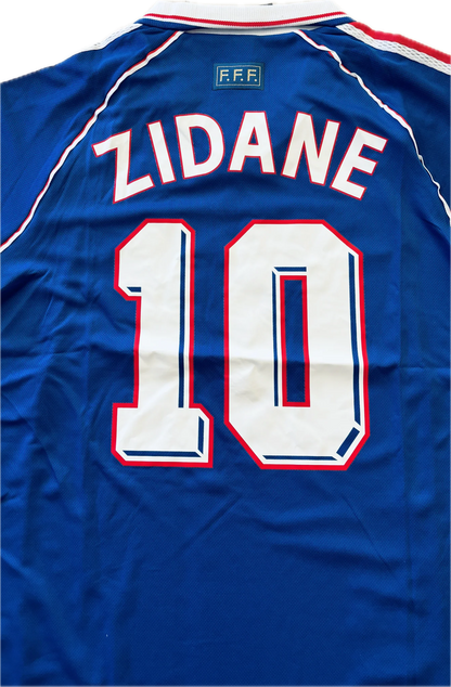 Frankreich 1998 Zinedine Zidane Auswärtstrikot – Kurzarm – Weltmeisterschafts-Version