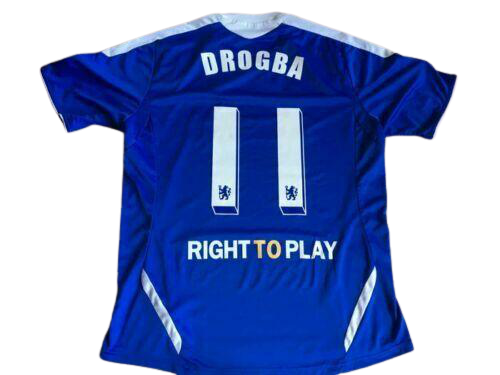 Chelsea Drogba Trikot 2012 Heim – Rückenansicht #11 mit RIGHT-TO-PLAY Patch (UCL Finale München)