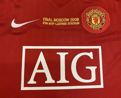 Manchester United Rooney Langarmtrikot 2008 rot – Detail Rückenflock