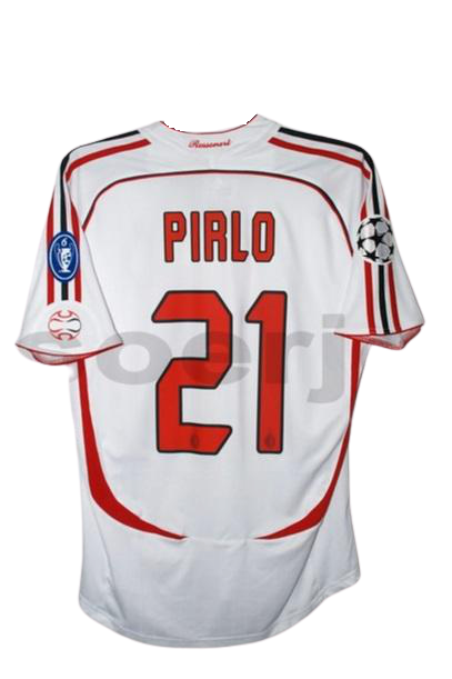 Pirlo #21 Weißes Trikot – 2007 Champions League Kurzarm